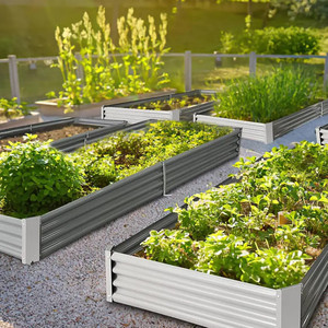 Flower Pots ODM Galvanized Outdoor Metal <b>Raised</b> Garden Bed for Vegetables, Herbs Tall Steel Large <b>Planter</b> <b>Box</b> OEM Decor Design - Product Image 6