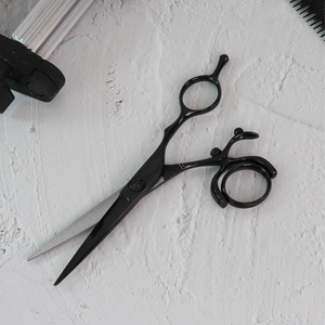 Tijera profesional de peluquero de acero inoxidable con mango giratorio - Product Image 3