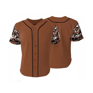 Maillot de baseball pour homme adulte en polyester 100% respirant à col en V avec impression numérique classique personnalisée, série de kits en gros OEM - Product Image 1