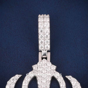 Luxe 925 Argent Khanda Pendentif Glacé Moissanite Diamant Sikh Religieux Bijoux Personnalisé Bling En Gros Hip Hop Pendentif - Product Image 2