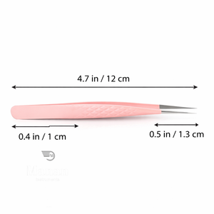 MANAN INSTRUMENTS Pinzas Profesionales Duraderas de Alta Calidad para Extensión de Pestañas, Color Rosa, Rectas, de Precisión, para Aislamiento de Pestañas, de Acero Inoxidable - Product Image 5