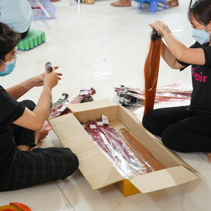 ผมต่อจากคนผมมนุษย์บริสุทธิ์จากเวียดนามผ้าเรียบเนียนเงางาม - Product Image 6