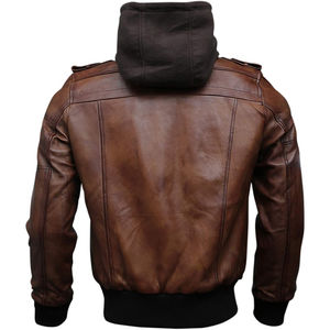 Última chaqueta de cuero con cremallera informal para hombre con capucha, chaqueta de moda de cuero de manga larga para Otoño e Invierno para hombre - Product Image 4