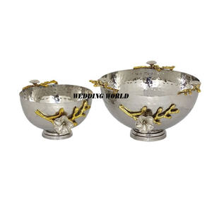 Ensemble de deux bols à chocolat martelés, forme ronde, bol à bonbons design, classique, élégant, nouveau bol à chocolat design - Product Image 1