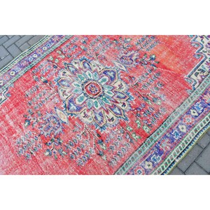 พรมตุรกี 5.4x8.7 ฟุต (164x266 ซม.) ลายดอกไม้สีแดงสไตล์วินเทจ - Product Image 5