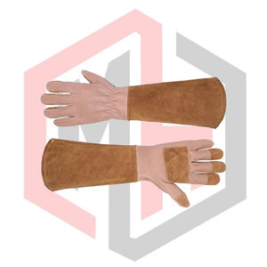 Guantes largos de cuero para jardinería y soldadura, guantes de trabajo de seguridad para hombres y mujeres, impermeables, resistentes a desgarros, transpirables, sin silicona - Product Image 6