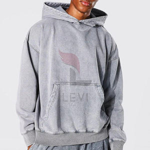 เสื้อมีฮู้ดสำหรับผู้ชายผ้าคอตตอนเนื้อหนาผ้าเทอร์รี่อบอุ่นทำจากผ้าฝ้ายผสมโลโก้ที่กำหนดเองขนาดใหญ่ - Product Image 1