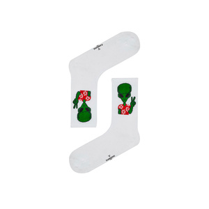 Calcetines de tenis de punto de algodón unisex para adultos con diseño de estampado alienígena muy colorido - Product Image 1