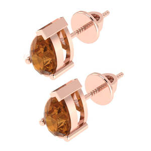 ต่างหูเงินแท้ชุบทองคำขาว/ทองคำ/ทองคำชมพู ประดับพลอยซิทรินทรงลูกแพร์ (พลอยประจำเดือนพฤศจิกายน) - Product Image 4