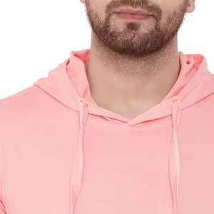 Custom Logo Long Sleeve Cotton Polyester Quick Dry Outdoor Lightweight Hooded Wholesale Hooded Men's T-shirts - Product Image 5