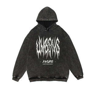 เสื้อมีฮู้ดแบบสวมหัวผ้าฟลีซหนาผ้าฝ้ายผสมแบบลำลองแฟชั่นใหม่ - Product Image 1