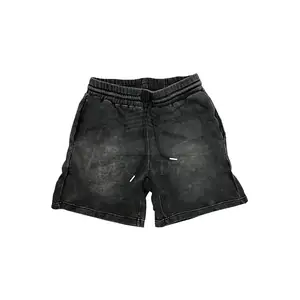 Factory Direct Sale Custom Printed Men Acid Wash Shorts Cotton Made Men's Acid Wash Shorts