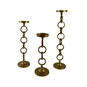 Bougeoir en métal et en bois Sun Moon Star Design Ensemble de 3 bougeoirs pour la maison, la villa, le dîner et les décors de mariage Bougeoir - Product Image 5