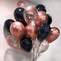 18 pièces/ensemble noir et or avec banderole en caoutchouc ballon fête mariage décor anniversaire décoration de la maison