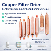 Filtre déshydrateur en cuivre soudé 15g pour système de réfrigération, boîtier en cuivre soudé, filtre anti-humidité, pièce de rechange CVC