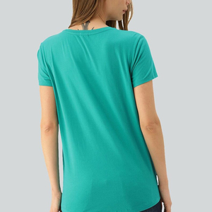 Camiseta de Algodón para Mujer, Estilo Informal, Holgada, con Estampado Gráfico Lavado Ácido, Manga Corta, Diseño Moderno, con Letras Bonitas, OEM - Product Image 3