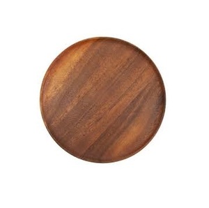 Ustensiles de cuisine de restaurant plat en bois familial simple assiette en bois rond solide pour les aliments pour les doigts et la vente - Product Image 1
