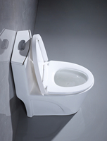 Toilette Monobloc Moderne et Luxueuse en Céramique avec Chasse Double Flux à Évacuation Directe, pour Hôtels et Sanitaires, avec Vidange à Siphon en P