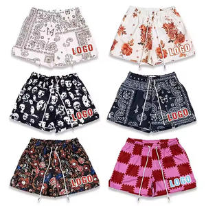 Pantalones cortos de malla atléticos de verano para hombre, ropa de gimnasio con estampado de logotipo personalizado con patrón sólido, estilos cortos de Cachemira de poliéster al por mayor - Product Image 1