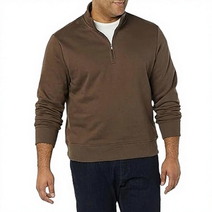 Pull molletonné pour homme à col zippé, coupe droite, respirant, écologique, coupe-vent, épaules tombantes, idéal pour l'hiver et la maternité – Vente en gros - Product Image 1