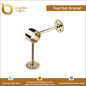 Quality Assured 51mm Brass Polish Wall Mounted <b>90</b> <b>Degree</b> Post Foot Rail <b>Bracket</b> Contemporary 3 Year Warranty for Amazing - Product Image 2