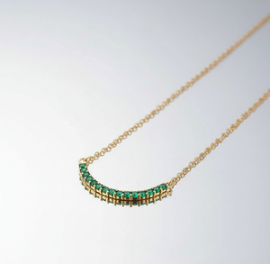 Handmade <b>Green</b> Hydro Round Necklace with CZ in 18K Gold Plated 925 Sterling Silver 10 GM 5 MM Party Wear Gift for Her - Product Image 5