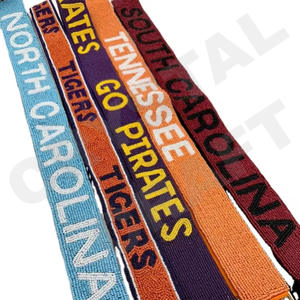 Go Dawgs <b>Red</b> Beaded Purse Strap Customized White Gold Seed <b>Bead</b> Bag Straps Accessories Bags Special Bag Parts Accessories - Product Image 6