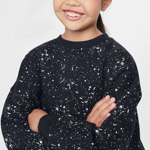 100% coton polaire ras du cou sweat pour garçons filles-épaules tombantes décontracté doux chaud hiver porter côtelé poignets ourlet - Product Image 3