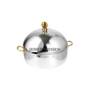 Casserole en aluminium moderne de couleur argentée, polie et brillante, avec une texture martelée, un aspect attrayant, un prix impressionnant, d'origine indienne - Product Image 1