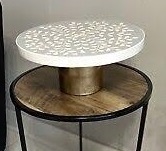 ขาตั้งเค้กไม้และกระดูกฝังลายศิลปะ พร้อมลวดลายศิลป์และผิวขัดเงาเรียบเนียน สำหรับจัดแสดงขนมหวานอย่างมีสไตล์ - Product Image 2