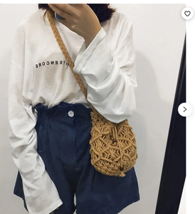 Productos de Moda al por Mayor: Bolsos de Playa Tejidos a Mano, Elegantes Bolsos de Paja Personalizados, Bolsos de Hombro de Paja para Mujer, Productos al por Mayor - Product Image 1