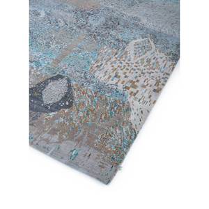 Tapis abstrait noué à la main en laine et soie de bambou Manchaha, bleu, rectangulaire, motif puzzle, pour la maison, le salon, le couloir, modèle Le-5077 - Product Image 2