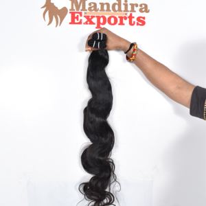 Venta al por mayor 100% Natural Virgin Indian Bodywave Extensiones de cabello Templo largo Color negro Suelto Estilo de onda profunda de proveedor de confianza - Product Image 5