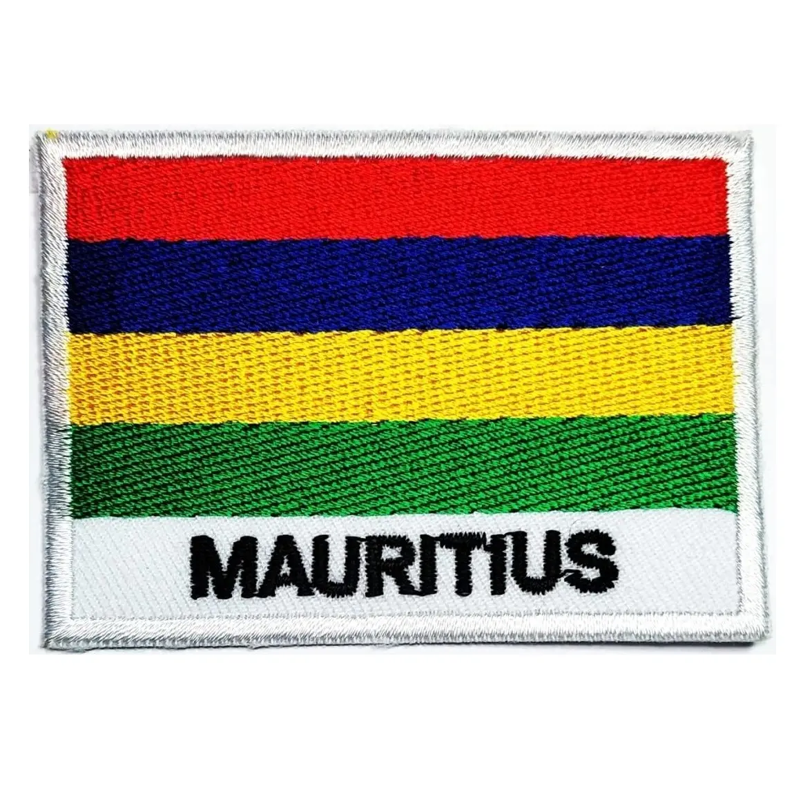 Parche de bandera de Mauricio insignia bordada hierro coser, juego de parches de bandera de Mauricio. Bandera de país NACIONAL DE Mauricio bordada