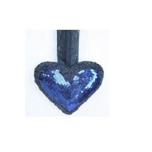 Adorno de árbol de Navidad de cuentas de cristal en forma de corazón de alta calidad en color azul Disponible en todos los colores y tamaños Decoración festiva - Product Image 2