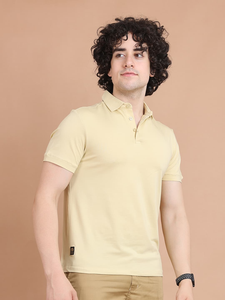 Camiseta clásica Beige para hombre, cómoda camiseta de media manga de algodón 100%, básica versátil de seda de verano elástica definitiva - Product Image 5