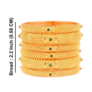 Ensemble de bracelets indiens Bollywood bijoux de bracelet traditionnels pour femmes (lot de 6), or, 2-4 - Product Image 5