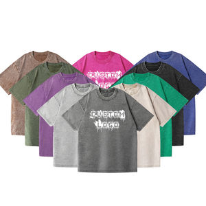 เสื้อยืดโอเวอร์ไซส์ผ้าคอตตอนหนาน้ำหนักมาก สตรีทแวร์ ปี 2026 |   เสื้อยืดโลโก้แบบเรียบคุณภาพสูงที่ผ่านการซักแล้ว - Product Image 1