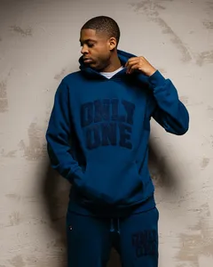 Ensemble de survêtement à capuche de créateur personnalisé, jogging en coton éponge français, streetwear, survêtements pour hommes - Product Image 4