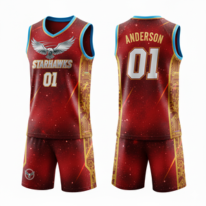 Ensembles d'uniformes de basket-ball personnalisés unisexes avec nom d'équipe, 100% polyester, imprimés par sublimation, respirants et à séchage rapide, options de tailles plus grandes - Product Image 4