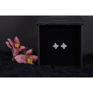 NOVAMART Fine Rhodium-Plated Sterling Silver Lily Religious <b>Earrings</b> Wholesale Export - Product Image 1