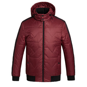 Chaqueta Bomber de estilo béisbol de otoño e invierno para hombres y mujeres, uniforme de algodón fino de Color sólido rojo con letras reflectantes, producto OEM - Product Image 1