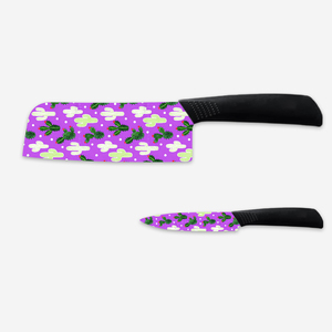 Couteau de chef en céramique de haute qualité, manche en plastique imprimé fleurs, outil de cuisine durable, compatible lave-vaisselle, vente en gros d'usine, livraison rapide - Product Image 1