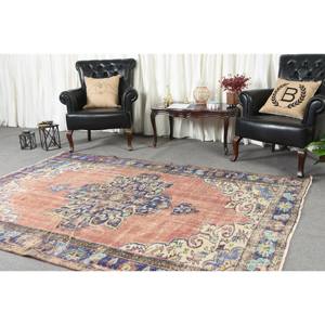 Tapis en laine bleu Beige classique 5.9x8.4 pieds Design Patchwork turc fait à la main pour salon chambre Rectangle couloir en peluche Latex - Product Image 4