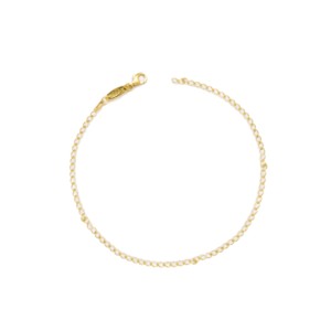 Bracelet à breloques classique pour femme, plaqué or, fait main, en argent sterling 925 turc, idéal pour un cadeau de mariage ou une fête - Product Image 1