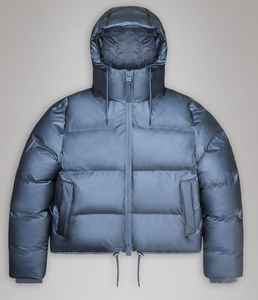 Veste matelassée unisexe de haute qualité personnalisée, coupe slim, col montant vintage, broderie en laine, logo personnalisé, streetwear d'hiver - Product Image 1