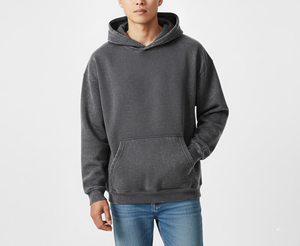 Sweat-shirt à capuche unisexe en coton 100% pour homme, sweat-shirt à capuche personnalisé avec logo, sweat-shirt uni en laine peignée - Product Image 5