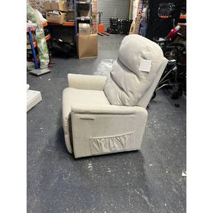 Sillón Reclinable Eléctrico Moderno Duke de un Solo Motor, Tapicería de Tela Crema/Beige, Fácil de Levantar y Reclinable, Función de Masaje Extensible - Product Image 3