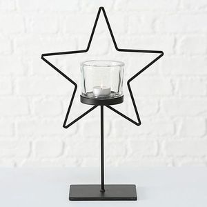 Portavelas de Pilar Geométrico de Hierro Estilo Nórdico, Farol de Huracán de Metal Negro Mate, Centro de Mesa para Patio, Sala de Estar, Soporte para Velas - Product Image 3