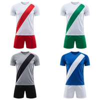 Ensembles de maillots de football personnalisés à diagonale dynamique, manches courtes, en maille, uniformes de football pour équipes, vêtements de football à séchage rapide